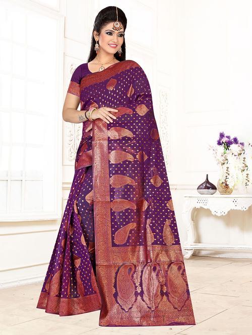 zari work banarasi saree with blouse - 20282718 - Very Small Image - 1