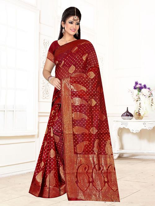 zari work banarasi saree with blouse - 20282720 - Very Small Image - 1