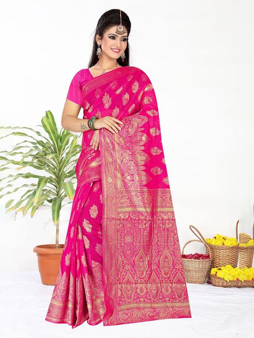 zari work banarasi saree with blouse - 20282724 - Very Small Image - 1