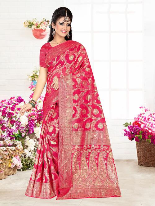 zari work banarasi saree with blouse - 20282728 - Very Small Image - 1