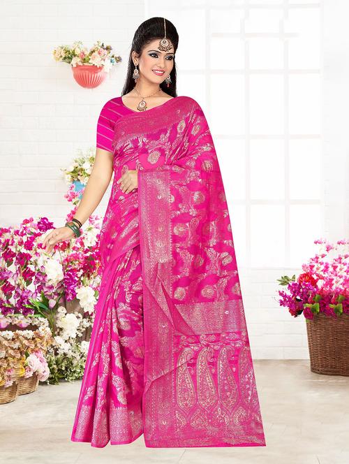 zari work banarasi saree - 20282732 - Very Small Image - 1