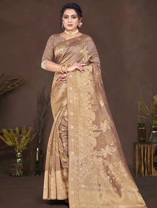 women zari work banarasi saree - 20283018 - Very Small Image - 1