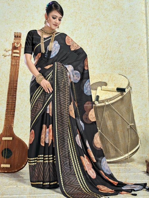 multi colored printed saree - 20283202 - Very Small Image - 1