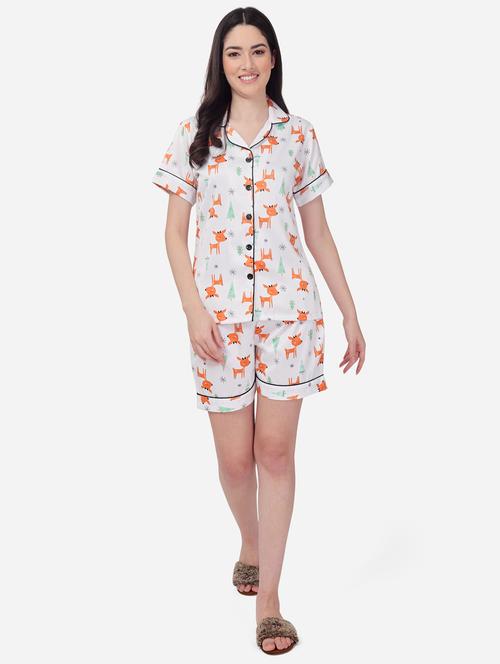 quirky print shorts nightwear set - 20283938 - Very Small Image - 1