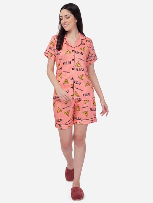 quirky print shorts nightwear set - 20283939 - Very Small Image - 1