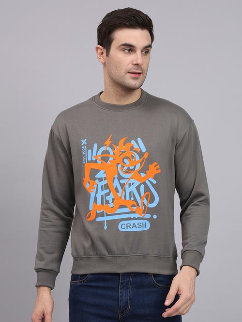 mens front print sweatshirt - 20284023 - Very Small Image - 1