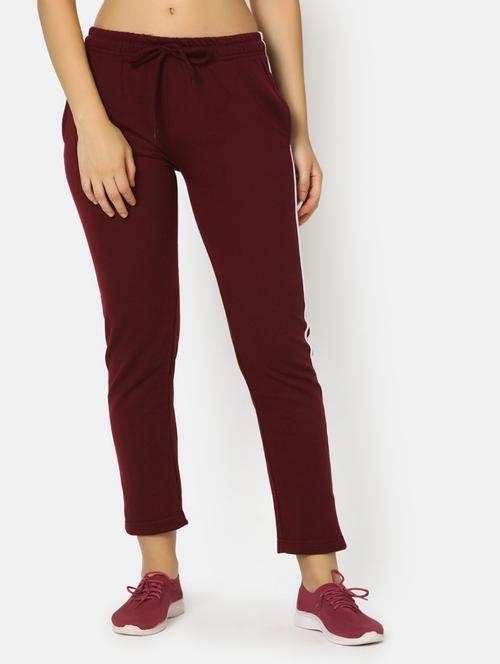 women solid mid rise track pants - 20284382 - Very Small Image - 1