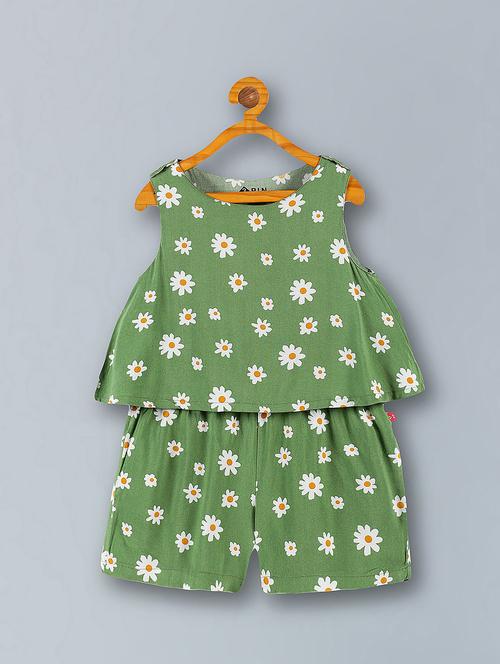 girl floral print jump suit - 20284466 - Very Small Image - 1