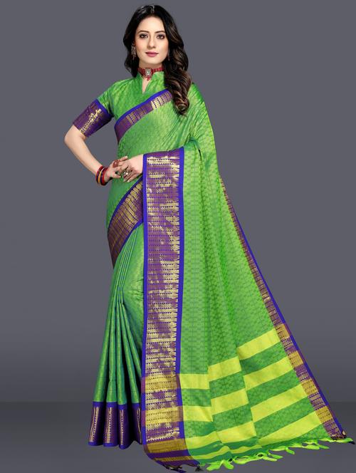 multi colored bordered saree with blouse - 20286086 - Very Small Image - 1