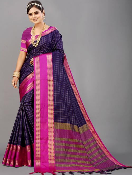 multi colored southern silk saree with blouse - 20286616 - Very Small Image - 1
