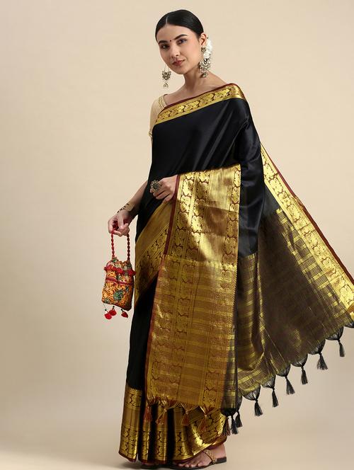 multi colored southern silk saree with blouse - 20286747 - Very Small Image - 1