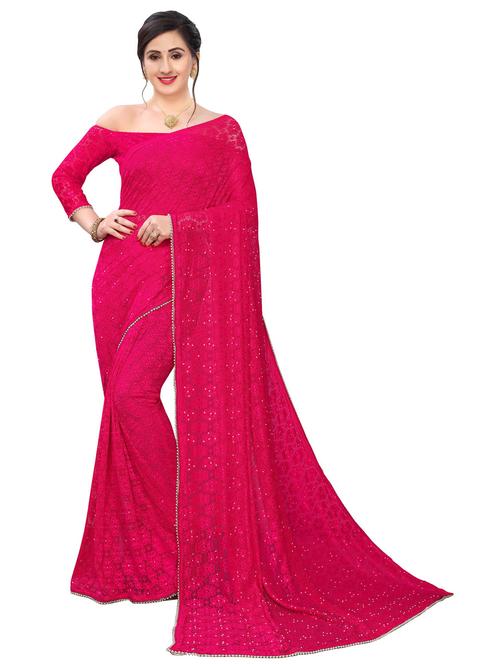 pink colored embellished saree - 20286819 - Very Small Image - 1