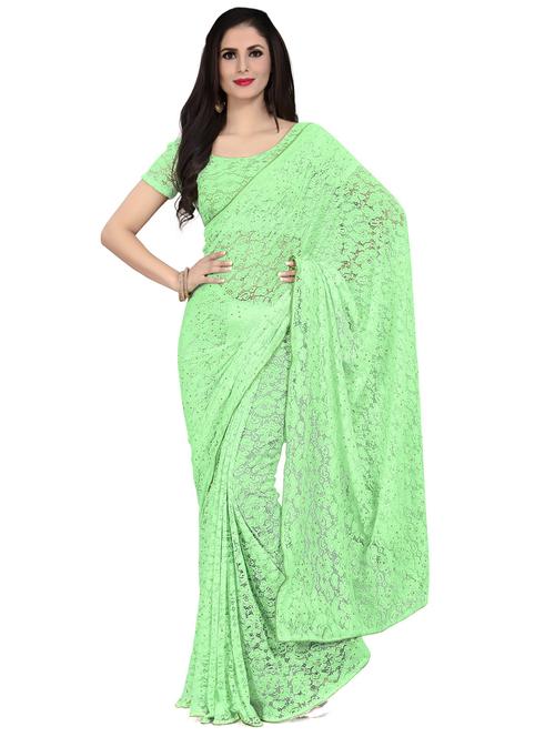 neo mint colored embellished saree with blouse - 20286850 - Very Small Image - 1