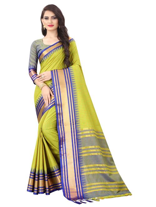 women contrast zari bordered saree - 20286873 - Very Small Image - 1