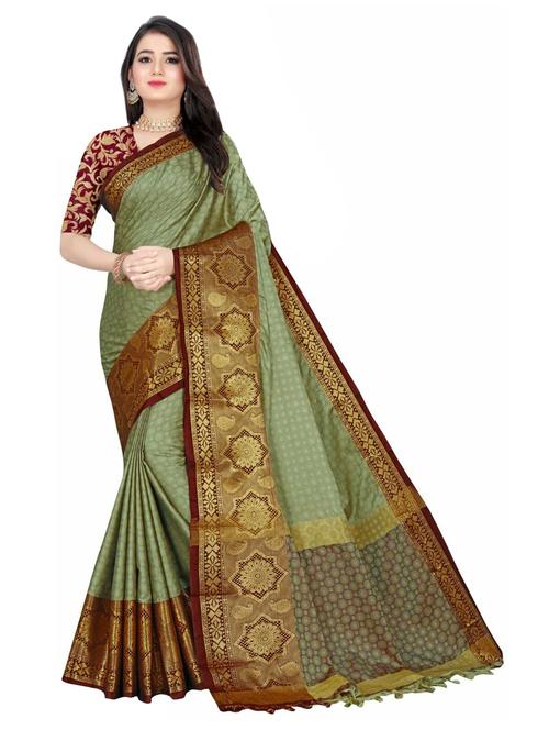 multi colored southern silk saree with blouse - 20287107 - Very Small Image - 1