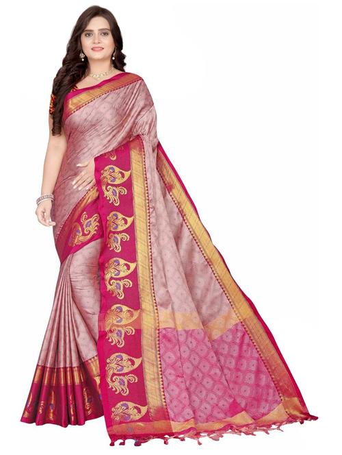 magenta colored bordered saree with blouse - 20287113 - Very Small Image - 1