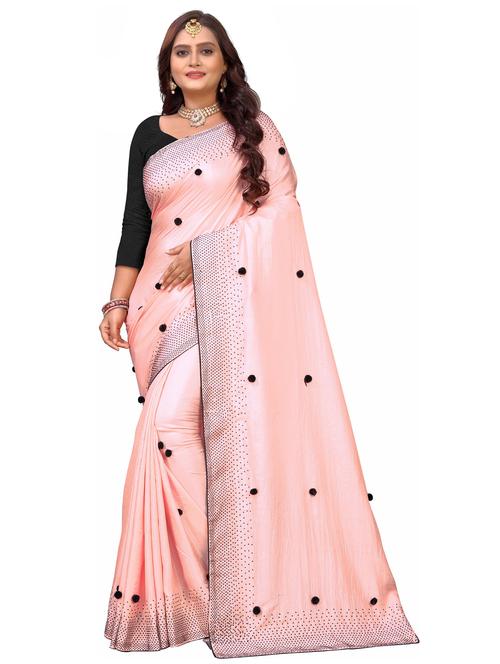peach colored embellished saree with blouse - 20287349 - Very Small Image - 1