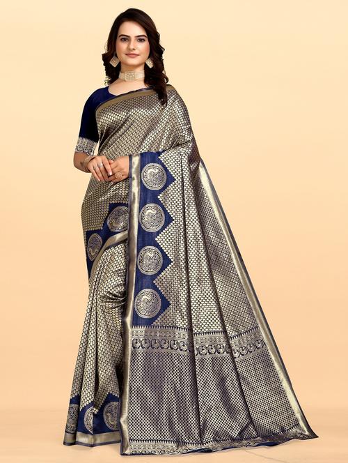 jacquard work banarasi saree - 20287685 - Very Small Image - 1