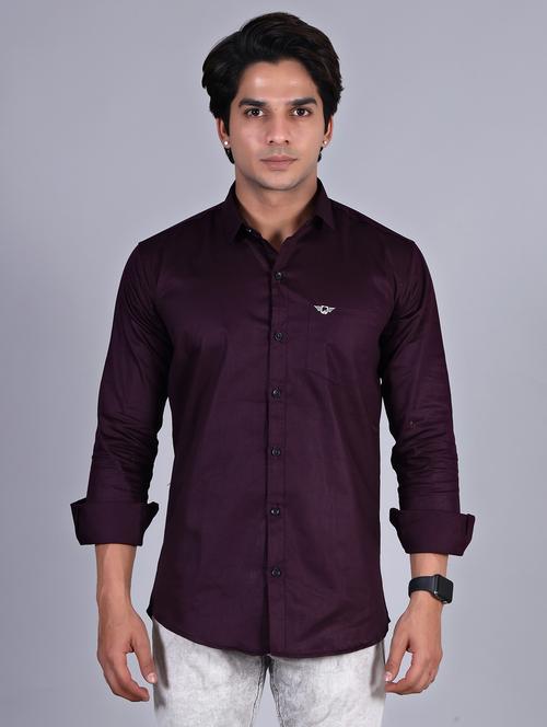 mens solid casual shirt - 20287749 - Very Small Image - 1
