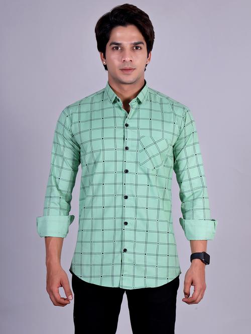 mens checks casual shirt - 20287760 - Very Small Image - 1