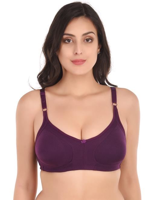 purple cotton blend regular bra - 20288497 - Very Small Image - 1