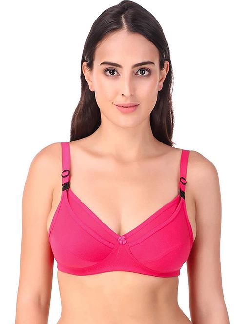 pink cotton blend maternitynursing bra - 20288598 - Very Small Image - 1