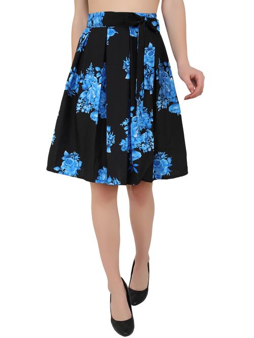 black floral pleated skirt - 20289187 - Very Small Image - 1