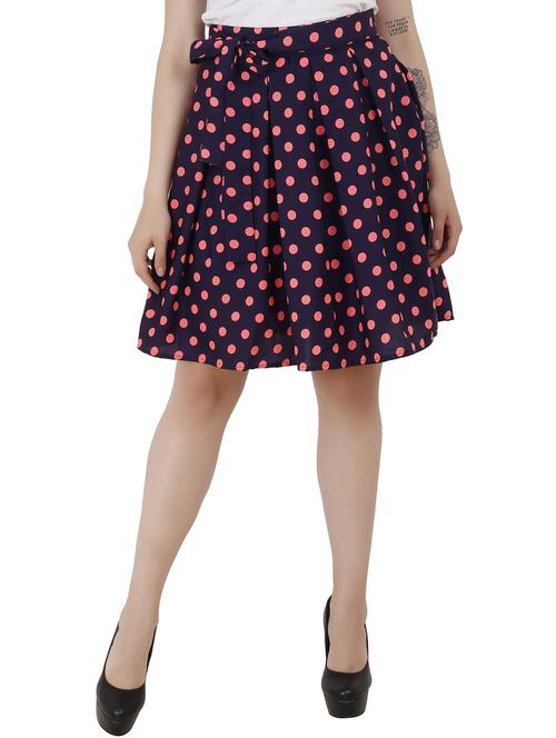 purple polka dots pleated skirt - 20289199 - Very Small Image - 1