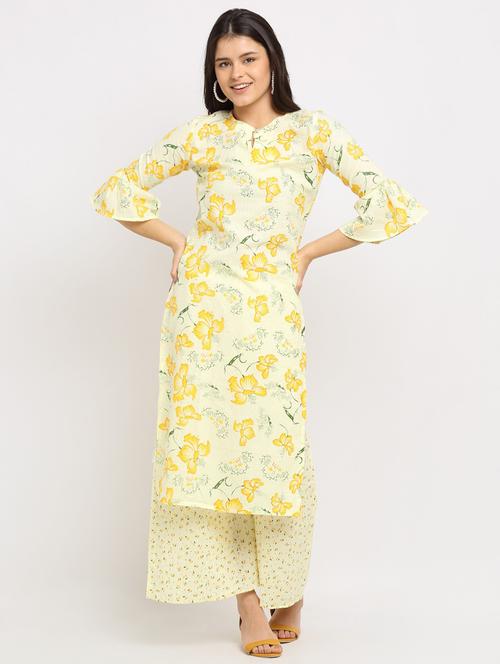 women floral print kurta palazzo set - 20289275 - Very Small Image - 1