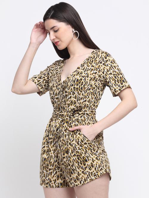 multi colored animal print romper jumpsuit - 20289320 - Very Small Image - 1