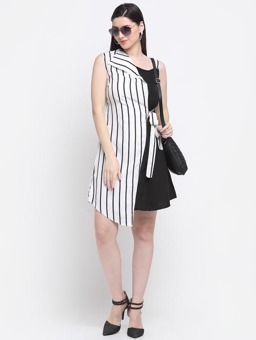 multi colored stripes asymmetric dress - 20289355 - Very Small Image - 1
