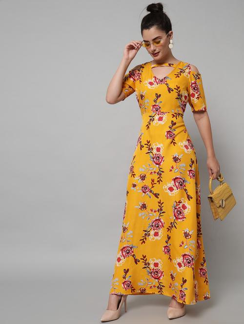 yellow floral maxi dress - 20289371 - Very Small Image - 1