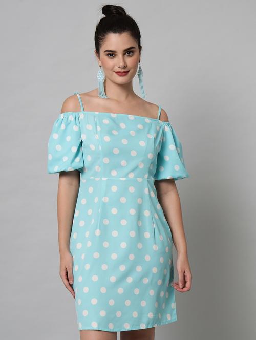 light blue polka dots shift dress - 20289420 - Very Small Image - 1