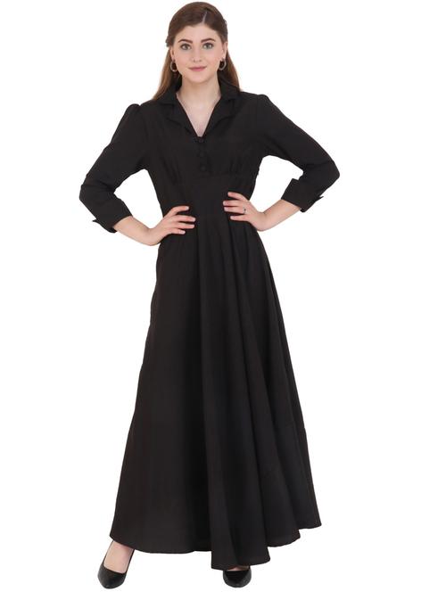 black solid maxi dress - 20289455 - Very Small Image - 1