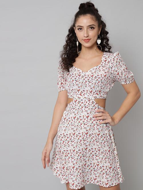 optic white floral skater dress - 20289495 - Very Small Image - 1