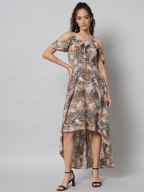multi colored animal print high low dress - 20289512 - Very Small Image - 1