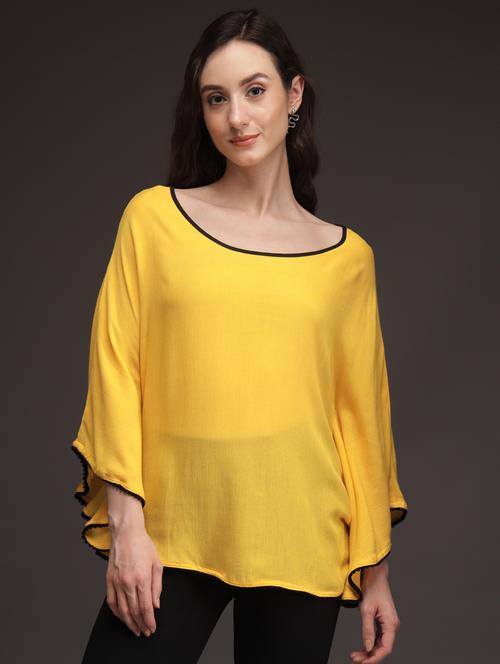 yellow solid boxy top - 20289564 - Very Small Image - 1