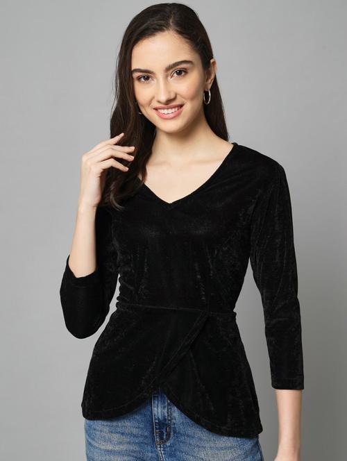 black velvet peplum top - 20289573 - Very Small Image - 1