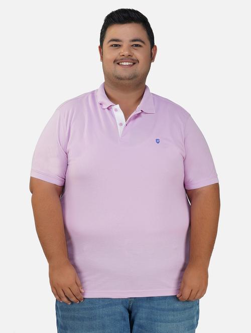 men lavender polyester plus size polo t-shirt - 20289807 - Very Small Image - 1