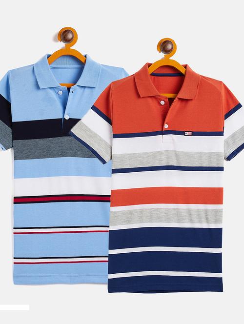 boys pack of 2 striped t-shirt - 20289856 - Very Small Image - 1