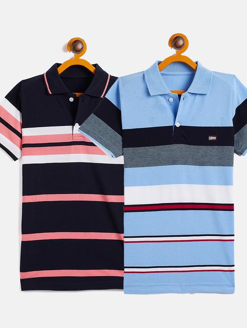 boys pack of 2 striped t-shirts - 20289862 - Very Small Image - 1