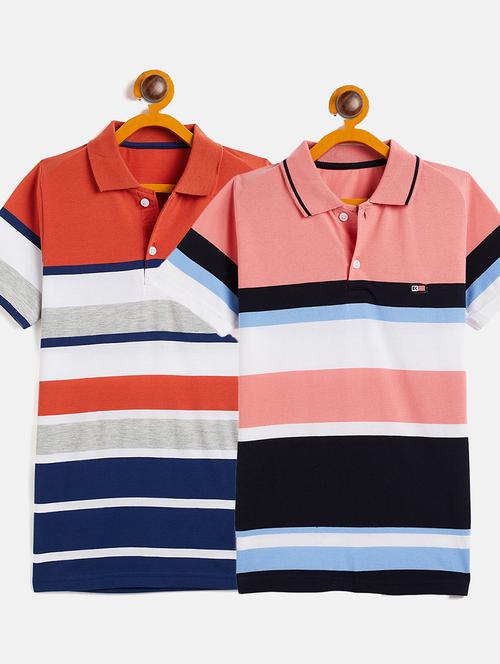 boys pack of 2 striped t-shirts - 20289884 - Very Small Image - 1