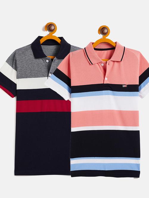 boys pack of 2 striped t-shirts - 20289888 - Very Small Image - 1