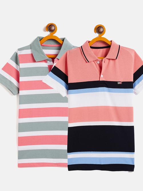 boys pack of 2 striped t-shirts - 20289889 - Very Small Image - 1
