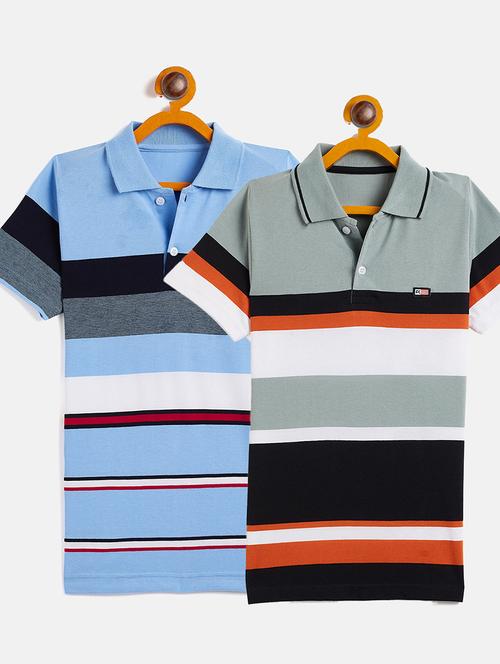 boys pack of 2 striped t-shirts - 20289893 - Very Small Image - 1