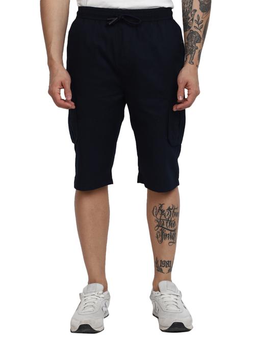 men solid cotton cargo three-fourth - 20291395 - Very Small Image - 1