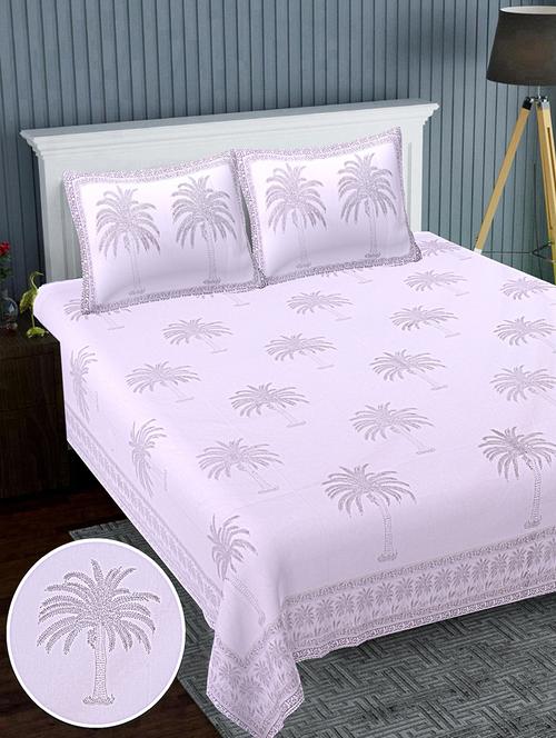 texstylers cotton percale fabric jaipuri print 120 x 120 inches floral bedsheet with 2 pillow covers - 20291417 - Very Small Image - 1