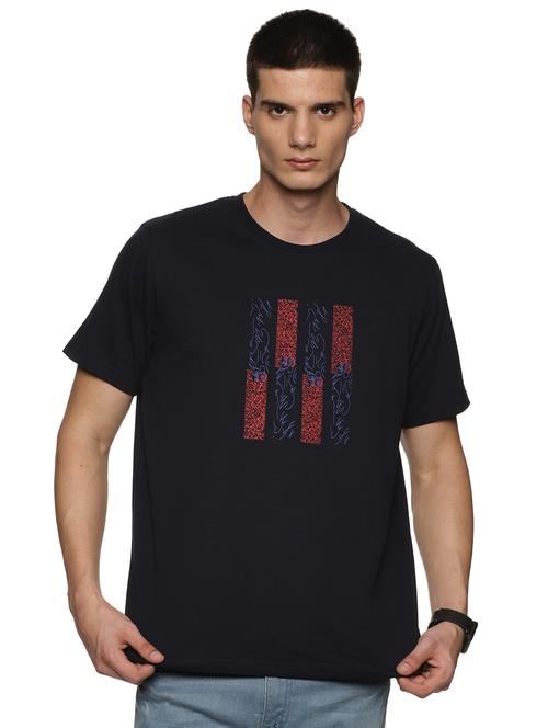 dark blue cotton chest t-shirt - 20291811 - Very Small Image - 1