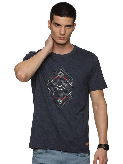 grey cotton chest print t-shirt - 20291812 - Very Small Image - 1