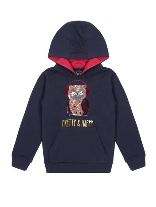 chest print hood neck sweatshirt - 20291841 - Very Small Image - 1